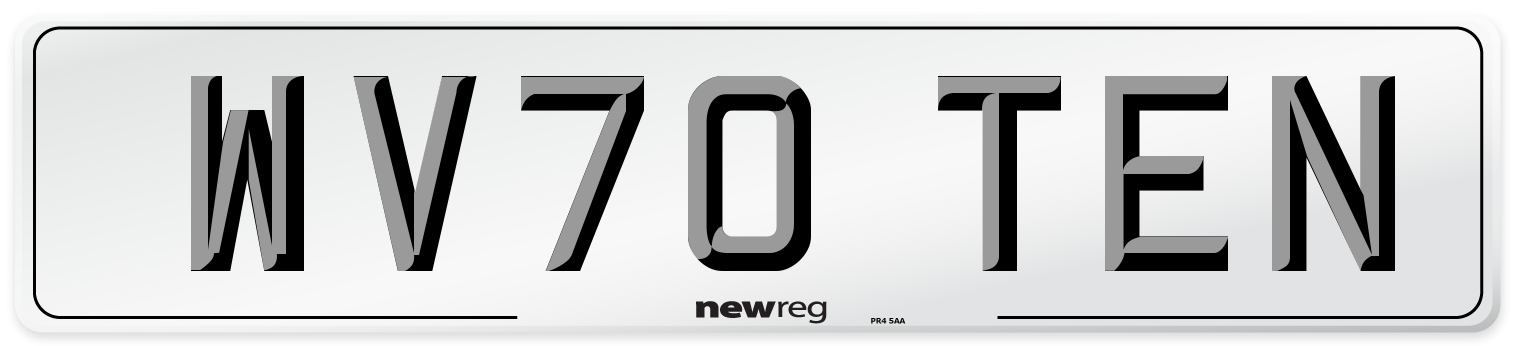 WV70 TEN Number Plate from New Reg